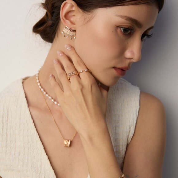 ✨ Artisan Original Pavé Crystal Chandelier Stud Earrings | S925 Gold - Picture 7 of 11